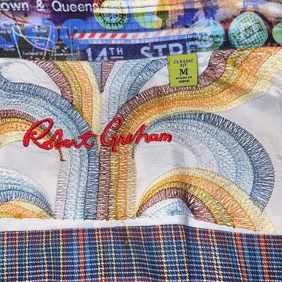 Robert Graham Classic Fit Button Cotton Flip Cuff Shirt M - Picture 8 of 8